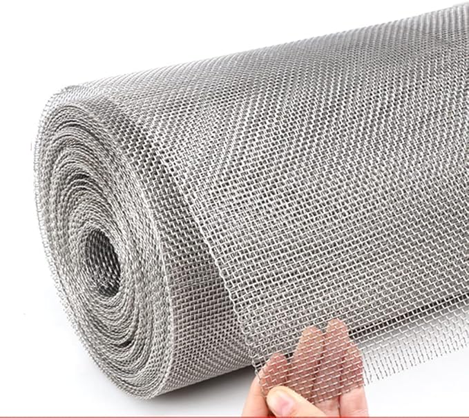 Generic 304 Stainless Steel Screen - 20 Mesh - 1.1Mm Hole Drain Cover Mesh - Durable Metal Filter Roof Vent/Kitchen/Garden Cover Net,Silver,1.2x1m(45x39inch)
