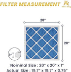 MervKing 20x20x1 Air Filter Actual Size: 19.7" x 19.7" x 0.75" MERV 11 MPR 1000-1200 | MADE IN USA | 6-Pack | Pleated HVAC AC Furnace Replacement