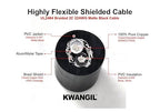 2C 22AWG AMSB Shielded Cable Wire (UL2464) - Highly Flexible Str TC, PVC Ins, OS+TC BRD, PVC JKT for CNC Machine, Stepper Motor, VFD Spindle (Matte Black 25FT)