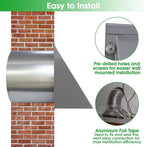 10 Inch Hooded Wall Vent with Screen and Damper,Outdoor Wall Exhaust Vent Cover Cap for Kitchen Range Hood HVAC Duct Dryer Ventilation&Outside Exterior Mount,Galvanized Steel,Gray