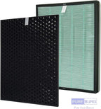 PUREBURG Replacement Filter Set Compatible with RabbitAir BioGS 2.0 Ultra Quiet Model SPA-550A & SPA-625A Air Purifiers,2-Pack H13 True HEPA + Activated Carbon Filter