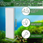 Pangda 24 Pcs Carbon Filter Foam Pads and Foam Filters Compatible with U4 Range of Internal Underwater Sponge Aquarium Underwater Filter Accessories for Internal Replacement Aquarium Fish Tank