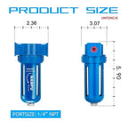 NANPU Zinc Alloy Desiccant Dryer, Compressed Air in Line Filter, Moisture Water Separator, Poly Bowl (1/4" NPT)