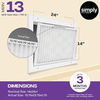 Simply 14x24x1 Air Filter, Merv 13, 6 Pack, For Home AC Furnace & HVAC (Actual Size: 13.75"x23.75"x0.75") DUST, Pet, & Allergy Control