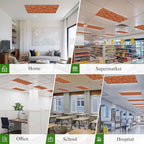 Cowboys Horses 3 Pcs Fluorescent Light Covers 4 x 2 Feet, Desert Ethnic Winds Orange Background Covers for Ceiling Lights Magnetic Light Cloth Filter for Classroom Office Home