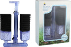 Multi Layer Filter Media Biochemical Dual Sponges Filters with Extendable Telescopic Air Flow Outlet Air Pump Driven for Betta Fry Aquarium Fish Tank Up to 50 Gallon (1-Pack, Black Sponge)