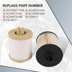 CARMOCAR FD4617 Diesel Fuel Filter replacement for 2008 2009 2010 Ford 6.4L F250 F350 F450 F550 Super Duty includes lower lifter pump and upper fuel bowl filter FD-4617 3C346731AA 3C346731AB