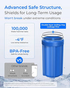 Waterdrop 2 Stage Whole House Water Filter System, with Carbon and Sediment Filter, Highly Reduce Lead, PFAS and Heavy Metals, Taste, 5-Stage Filtration, WD-WHF21-PBL, 1" Inlet/Outlet