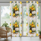 Lemon Outdoor Curtains for Patio Lemons Baskets Summer Tropical Plant Wood Waterproof Outside Curtains with Grommet Top Weatherproof Curtain for Cabana Pergola Gazebo, 1 Panel, 54" W x 84" L