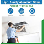 Filter Everything Replacement Aluminum Filter Compatible With nVent, Pentair, Hoffman, McLean 10100001, 10100001sp, 10-1000-01, 10100001h - 16 x 13 x 3/8" - 1 Pack