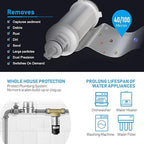 Frizzlife 40&100 Micron Spin Down Sediment Filter with Built-in Scraper, Reusable Whole House Pre-Filter for City/Well Water, Washing Machine, Flushable Filtration, 1"&3/4" NPT, BPA Free, JB40-100