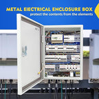 Outdoor Electrical Box, Steel Junction Box 16 x 12 x 8'', NEMA 4X Electrical Enclosure Box IP66 Waterproof & Dustproof, Universal Electrical Project Box with Lock & Mounting Plate