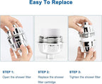 NearMoon 15 - Stage Replacement Cartridge Universal High Output Shower Filter with VC, Reduce Hard Water, Heavy Metal Impurity, Improve Skin & Hair, Fit Any Similar Filter (1 pack)