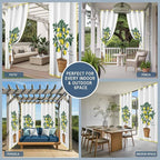 Lemons Outdoor Curtains for Patio Summer Fruit Lemon Tree Waterproof Outside Curtains with Grommet Top Weatherproof Curtain for Cabana Pergola Gazebo, 2 Pack, 54" W x 108" L