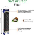Standard Whole House Coconut Shell Granular Activated Carbon Water Filter 20” x 2.5” Fits 20” x 2.5” Housings. Remove Chlorine and Bad Odor. Compatible with EP-20, HX-CB-25-2010, F3WCB32 Pack of 20