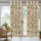 Vintage Outdoor Curtains for Patio Grass Herbal Botanical Garden Plants Waterproof Outside Curtains with Grommet Top Weatherproof Curtain for Cabana Pergola Gazebo, 2 Pack, 54" W x 108" L