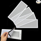 White Floor Register Vent Screen Cover 4"x10" Magnetic, Perfect for Wall/Ceiling/Floor Air Vent Filters (4-Packs)