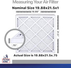 Filter King 19.88x21.5x1 Air Filter | 4-PACK | Carbon MERV 8 HVAC Pleated A/C Furnace Filters | MADE IN USA | Actual Size: 19.88 x 21.5 x .75"