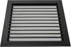 Repa Market 12" x 12" Inch (Inner Dimensions) Galvanized Steel Black Soffit Air Vent Cover - Louvered Square Gable Vent with Mesh Screen - Exhaust/Intake Ventilation Grill - Outdoor Metal Duct Grate