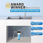 Water Filter for Sink Faucet, Reduce Heavy Metals/Chlorine/PFAS/PFOA/PFOS/Odor/Sediment, NSF/ANSI 42&53 Improve Taste, EZ Change Life Indication Mineral pH+ Under Sink Water Filter (Advanced)
