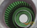 Rtunes Racing Universal Clamp-On Air Filter, Standard Cone, Dry Washable Design, Multiple Inlet Sizes (Green, 3.25" Inch)