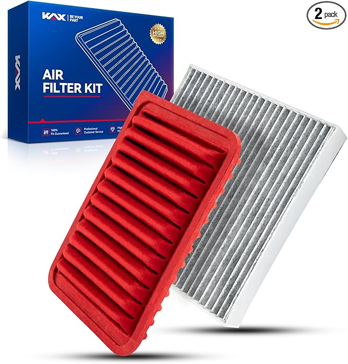 KAX Engine & Cabin Air Filter Kit for Toyota Corolla 2009-2019, Yaris 2007-2018, Matrix 2009-2013, Corolla iM 2017-2018, Scion xD 2008-2014, iM 2016, Pontiac Vibe 2009-2010, Replace# CA10190 CF10285