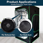 2Pcs 6 Inch Grow Tent Vent Cover Filter, Duct Filter Net with Elastic Band and Fixed Buckled, Black Mesh Screen Shield for Exhaust Fan, Plant Growth, Tent Ventilation