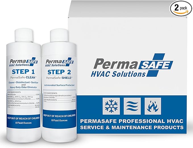 PermaSafe HVAC Solutions, System & Air Duct Hygiene Maintenance Kit, Preserves IAQ, Keeps Systems Free from Microbial Growth, other Contamination, Odors and More