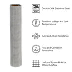 PATIKIL 40" L x 16" W Woven Wire Mesh, 30 Mesh 304 Stainless Steel Air Vent Filter Screen with Gloves for Window Security Vent Cover Filtration Animals Fence
