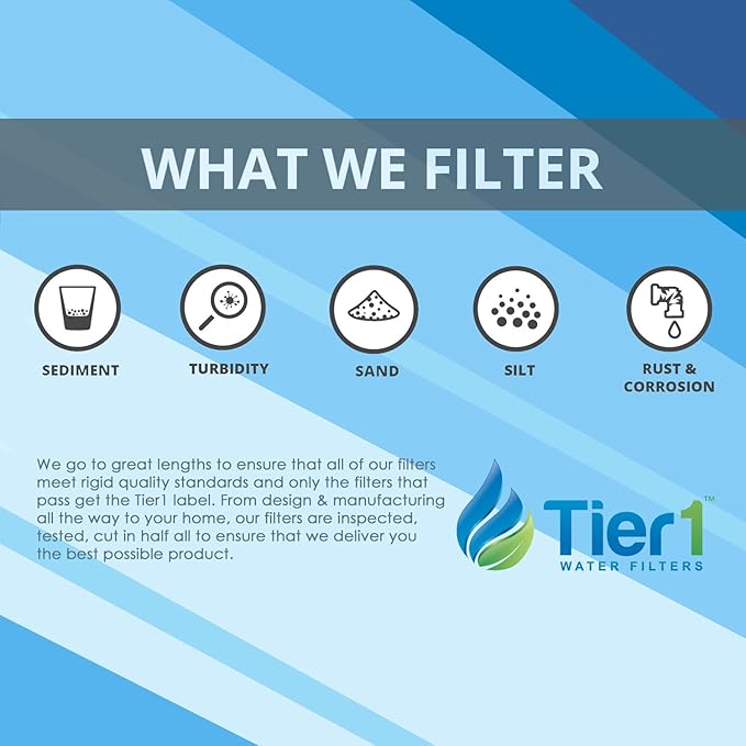 Tier1 10 Micron 10 Inch x 2.5 Inch | 4-Pack Whole House Carbon Block Water Filter Replacement Cartridge | Compatible with Pentek EPM-10, 155634-43, EP-10, CB-25-1010, Home Water Filter