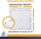Filter King 16x24x1 Air Filter | 4-PACK | MERV 13 HVAC Pleated A/C Furnace Filters | MADE IN USA | Actual Size: 15.5 x 23.5 x .75"