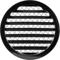 Repa Market 8" Inch Scratch Resistant Black Soffit Air Vent Cover - Aluminum Louvered Round Gable Vent with Mesh Screen - Exhaust/Intake Ventilation Grill for House - Outdoor Metal Duct Grate