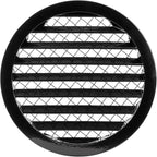Repa Market 8" Inch Scratch Resistant Black Soffit Air Vent Cover - Aluminum Louvered Round Gable Vent with Mesh Screen - Exhaust/Intake Ventilation Grill for House - Outdoor Metal Duct Grate
