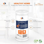 Aquaboon 5 Micron 10x4.5 Carbon Block Water Filters Whole House CTO Water Filter Replacement Cartridge Compatible with FXHTC, CB-BB-10, EP-BB, 4-Pack