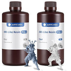 ANYCUBIC ABS-Like Resin Pro 2, 3D Printer Resin with Enhanced Strength and Toughness, High Precision and Minimal Shrinkage, Wide Compatibility for All LCD Resin 3D Printers (Grey+Clear, 2kg)