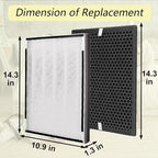 Type XP360 Replacement Filter Compatible with Purafide XP360 Air Purifier Large Room Replacement Kit,(1+1+4 Set of 4-Stage Filtration)