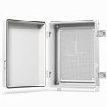 QILIPSU Waterproof Junction Box IP67 Outdoor Plastic Electrical Project Enclosure Weatherproof with Mounting Plate, Wall Brackets, Hinged Grey Cover 14.8"x10.8"x6.1"