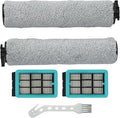 Replacement Brush Roller And Filters For Bissell For CrossWave 3831 HF2 3845 3847 3848 Floor Scrubber Wet and Dry Vacuum Cleaner Accessories, 2 Roller brush + 2 Filters + 1 Cleaning brush