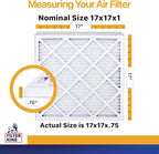 Filter King 17x17x1 Air Filter | 4-PACK | MERV 13 HVAC Pleated A/C Furnace Filters | MADE IN USA | Actual Size: 17 x 17 x .75"