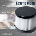 POWERTEC DCV5011H HEPA Filters for DeWalt DCV501HB 20V Cordless Handheld Vacuum 4 Pack w/ 8 Pack Foam Sleeve Filters, Cartridge Filter for DeWalt Vacuums (75123)