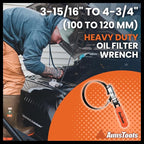 3005 Automotive Universal Oil Filter Swivel Removal Wrench - 3 15/16 Inches to 4 3/4 Inches (100mm to 120mm) for Car Repair Tools