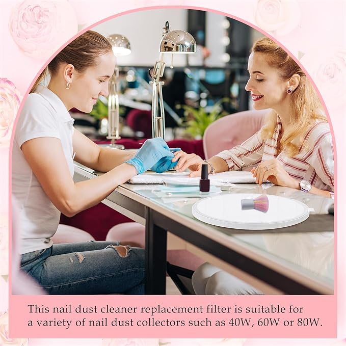 Juexica 2 Pcs Nail Dust Collector Filter Replacement No Spillin Reusable Nail Art Suction Filter Vacuum Fan Dust Collector Extractor Suction Machine Art Salon