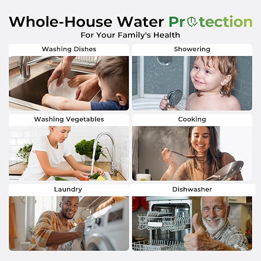 iSpring Chloramine & Heavy Metals Removal Whole House Water Filter System, SGS-Tested, Reduces Lead, Chlorine, Sediment and up to 94.4% of Chloramine, 20” x 4.5” Filters, Model: WGB32B-KSNC