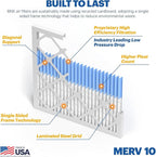 BNX TruFilter 18x20x1 MERV 10 (4-Pack) AC Furnace Air Filter - MADE IN USA - Pleated Air Conditioner HVAC AC Furnace Filters - Removes Odor, Mold, Bacteria, Smoke