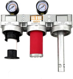 3/4" NPT SUPER DUTY Industrial Grade 3 Stages Filter Coalescing Desiccant Dryer System For Compressed Air Lines, Metal Bowls, Great For Paint Spray And Plasma Cutter (AUTO DRAIN)