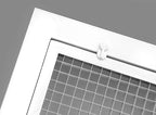 HVAC Premium 8'' x 32'' Cube Core Eggcrate Return Air Filter Grille for 1'' Filter - Aluminum - White [Outer Dimensions: 10.5'' x 34.5"]