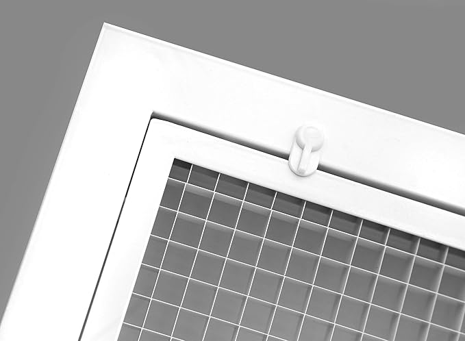 HVAC Premium 6'' x 18'' Cube Core Eggcrate Return Air Filter Grille for 1'' Filter - Aluminum - White [Outer Dimensions: 8.5'' x 20.5]