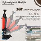 Rechargeable Floor Cleaner and Wet Dry Floor Machine, 17" Commercial Floor Scrubber, Dual-Brush Heads, Cordless Electric Floor Mop Cleaning Capacity 13000 Sqft/H, for Villa Hospital Office Gray