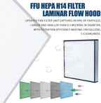 FFU HEPA H14-Filter Laminar Flow Hood Updated FanFilter Unit（Include HEPA Filter）100/ISO Class 5 Cleanroom/Laboratory/Cleanroom/Mushroom Room, Laminar Air Flow Hood(22.6"x22.6"110V)