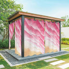 Ocean Outdoor Curtains for Patio Beach Waves Watercolor Abstract Gradient Pink Waterproof Outside Curtains with Grommet Top Weatherproof Curtain for Cabana Pergola Gazebo, 2 Pack, 54" W x 108" L
